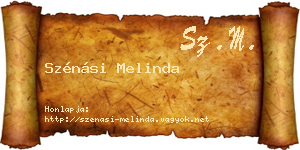 Szénási Melinda névjegykártya
