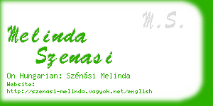 melinda szenasi business card