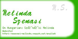 melinda szenasi business card